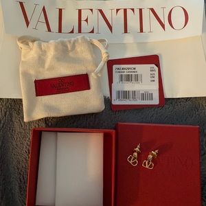 Valentino SIGNATURE EARRINGS IN METAL AND SWAROVSKI® CRYSTALS